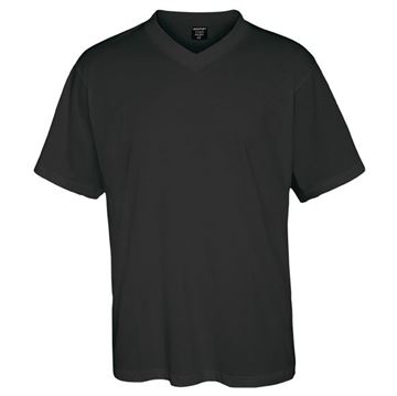 תמונה של חולצת T קצרה צווארון V שחור סיגנט