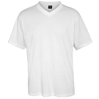 תמונה של חולצת T קצרה צווארון V לבן M סיגנט