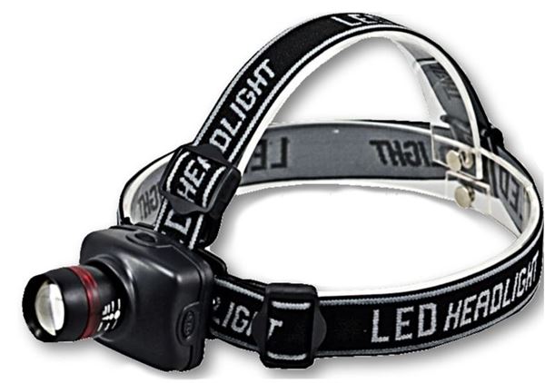 תמונה של פנס ראש 3W CREE USA טלסקופי כולל 3 סוללות 