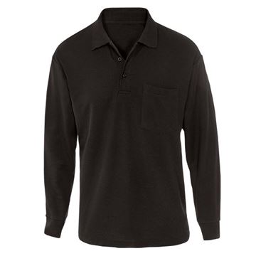 Picture of חולצת פולו שחור שרוול ארוך + כיס סיגנט