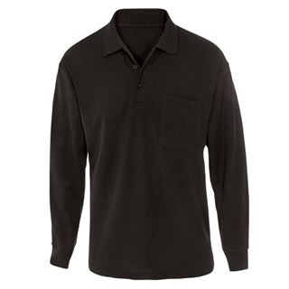 תמונה של חולצת פולו שחור שרוול ארוך + כיס XL סיגנט