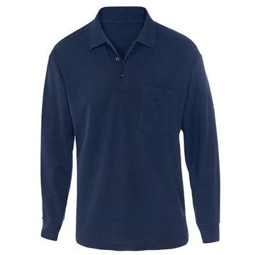 Picture of חולצת פולו כחול שרוול ארוך + כיס סיגנט