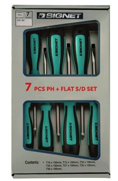 תמונה של סט מברגים שטוח + פיליפס 7 י"ח סיגנט