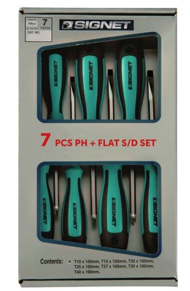 תמונה של סט מברגים שטוח + פיליפס 7 י"ח סיגנט