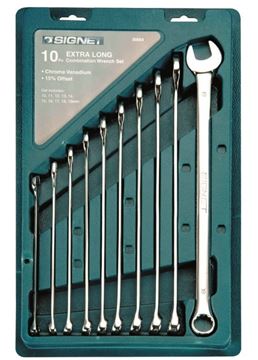 תמונה של סט מפתחות רינג פתוח ארוך 10-19 מ"מ 10 יחידות סיגנט