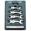 תמונה של סט מפתחות רינג פתוח רצ'ט פרקי קצר 8-19 מ"מ 12 יחידות סיגנט