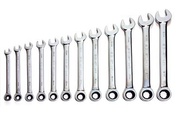 תמונה של סט מפתחות רינג פתוח רצ'ט 8-19 מ"מ 12 יחידות סיגנט