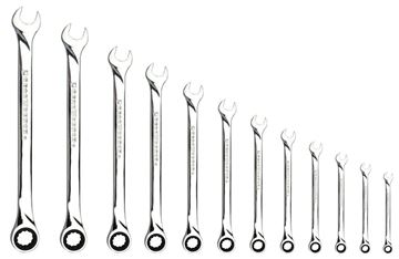 תמונה של סט מפתחות רינג פתוח רצ'ט ארוך 8-19 מ"מ 12 יחידות סיגנט