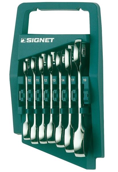תמונה של סט מפתחות רינג פתוח קצר 10-19 מ"מ 7 יחידות סיגנט