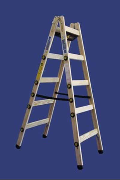 Picture of סולם עץ רב מיקצועי כפול, 4-12 שלבים סולמות חגית