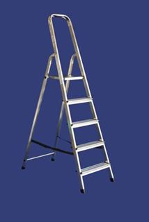 תמונה של סולם אלומיניום ביתי 3 שלבים גובה משטח 0.60 מ' , גובה כללי 1.30 מ' סולמות חגית