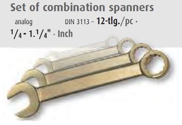תמונה של סט מפתח רינג/פתוח אנטי נפיץ (אינצ'י) 12 י"ח