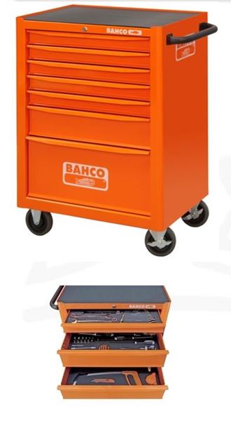 תמונה של ארון/עגלת כלים 7 מגירות עם 145 כלים צבע כתום באקו