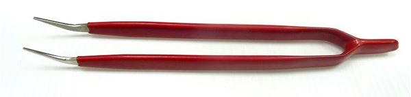 Picture of Tweezers 150 mm bent red insul