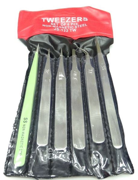 תמונה של סט פינצטות לאלקטרוניקה 6 יחידות