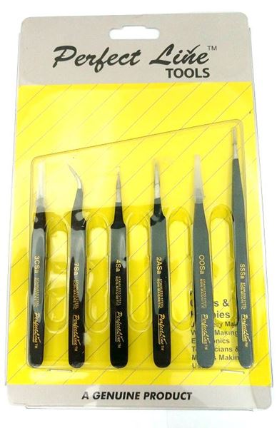 תמונה של סט פינצטות אפוקסי שחור 6 י"ח