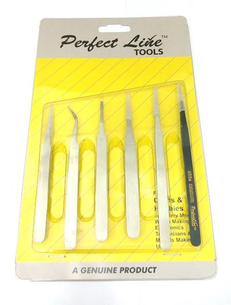 תמונה של סט פינצטות נירוסטה באריזת שקף