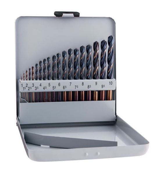 Picture of סט מקדחים ספרינט מאסטר למתכת HSS 1-10 כל 0.5 מ"מ (19 י"ח) אלפן