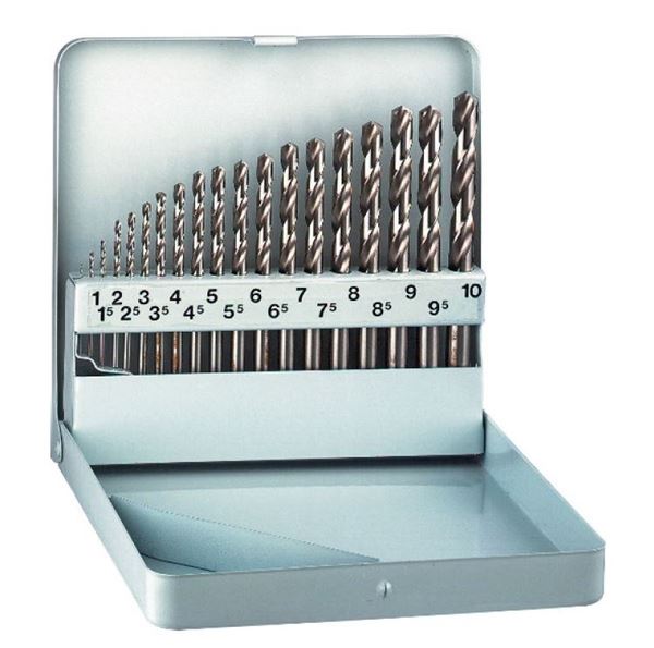 Picture of סט מקדחים מושחזים 1-10 מ"מ בקפיצות של 0.5 מ"מ  19 י"ח HSS למתכת אלפן