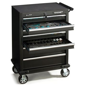 תמונה של ארון/עגלת כלים מאובזרת שחורה 168 כלים סיגנט
