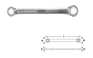 Picture of Double Ring Torks Wrenches, Straight E6x8