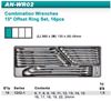 Picture of Combination Wrench 15° Offset Ring Set, 16pcs