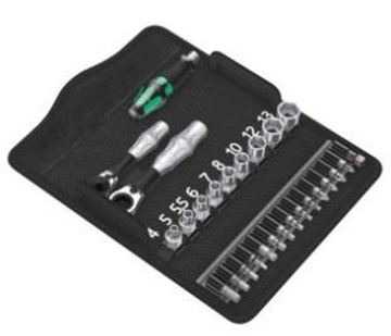 תמונה של סט ביט רצ'ט,  עם בוקסות נמוכות למקומות ללא גישה , ביטים, בנרתיק בד קשיח וורה