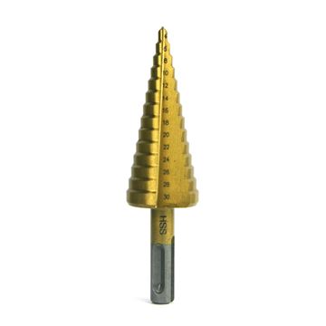 Picture of HSS tin coated step drill SDS