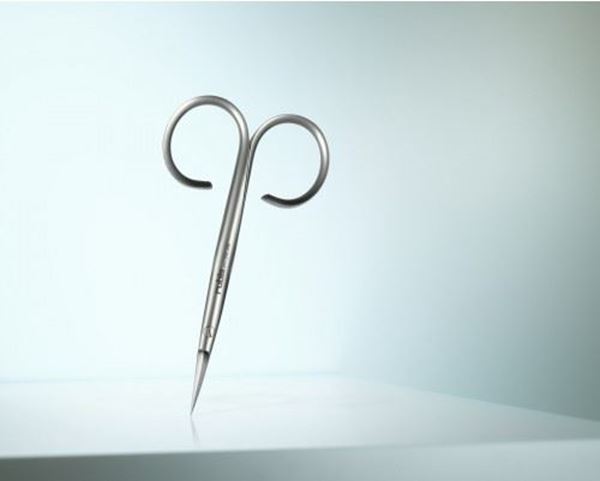 Picture of High-quality cuticle scissors made of martensitic steel in a distinctive design.