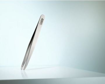 Picture of High-quality cosmetic tweezers made of rustproof stainless steel. Classic design with fine straight tips.