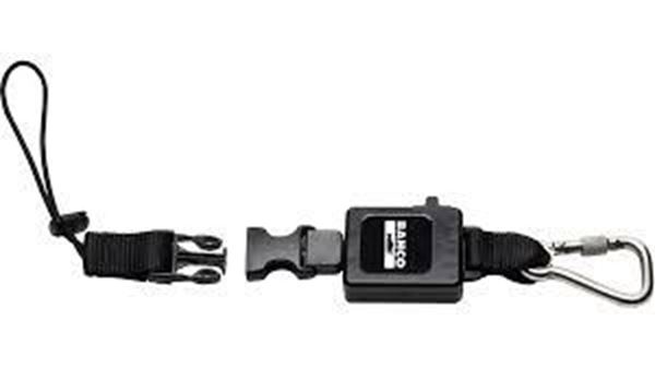 תמונה של שרוך עם שחרור מהיר למניעת נפילת כלים עם קרבינה בקו