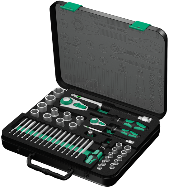Picture of Wera  43 Pieces Ratchet Socket Set 1/2 in, 1/4 in Square Drive