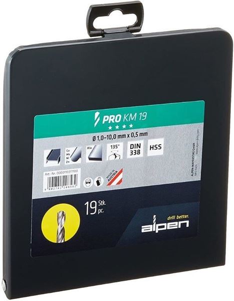 Picture of obber Drills Pro KM 1-10x0,5mm 19 pcs, Grey ALPEN