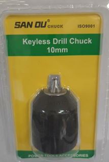Picture of keyless drill chuck with loking