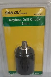 Picture of keyless drill chuck with loking