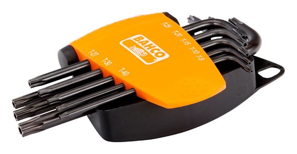 תמונה של סט מפתחות טורקס עם חור TAMPER TX9-TX40 בתפס פלסטיק בקו