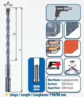 תמונה של מקדח SDS PLUS לפטישון לקידוח בבטון מקדח 450*14 מ"מ 2F4 אלפן