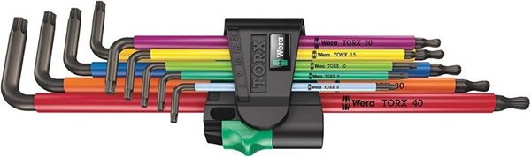 תמונה של סט מפתחות כוכב טורקס TX8-TX40 כדורי צבעוניים בתפס פלסטיק וורה