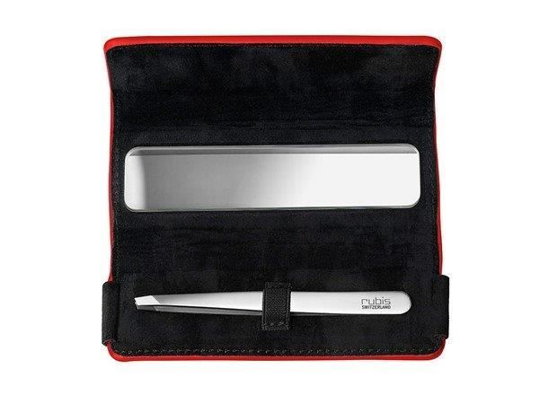 תמונה של סט פינצטה מכסף עם נרתיק ומראה רוביס