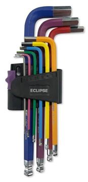 תמונה של סט מפתחות אלן כדורי 1.5-10 מ"מ צבעוני אקליפס