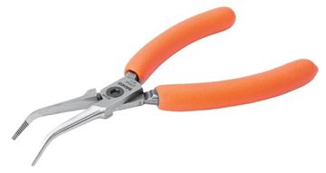Picture of Compact Needle Snipe Nose Pliers with 45° Bent Tip and Orange PVC Handle 
BAHCO