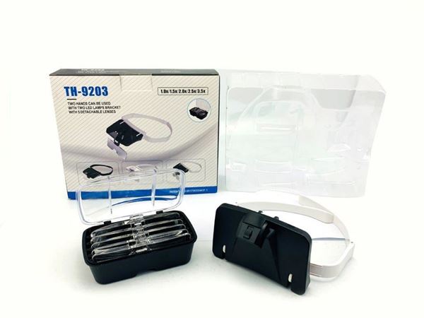 Picture of משקפי ראש זכוכית מגדלת עם הגדלה *10*15*20*25  נורת לד 