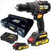 תמונה של  מברגה/מקדחה  רוטטת נטענת +2 סוללות 2 אמפר ומטען DX12 CAT BL 18V