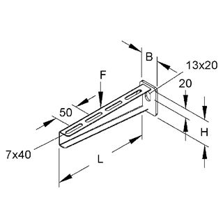 תמונה של זרוע כבדה גלוון חם לקיר ועמוד KTA 700