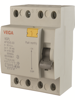 Picture of VEGA Residual Current Circuit Breaker 4X63A 30MA