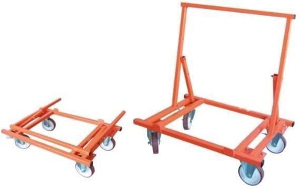 תמונה של עגלה מתקפלת לנשיאת לוחות גבס עם 4 גלגלי גומי פדינגהאוס