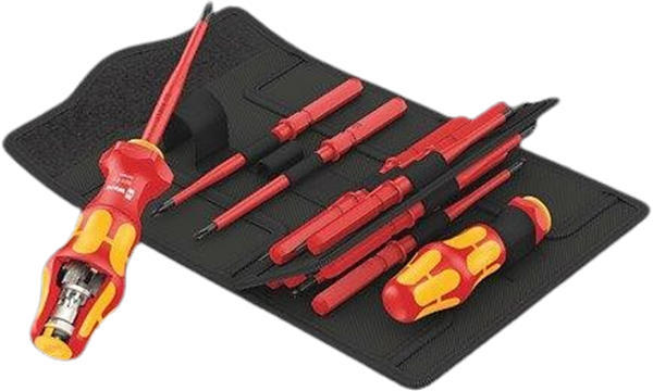 תמונה של סט מברגים 1000V מתחלפים בפאוץ 16 יחידות  וורה