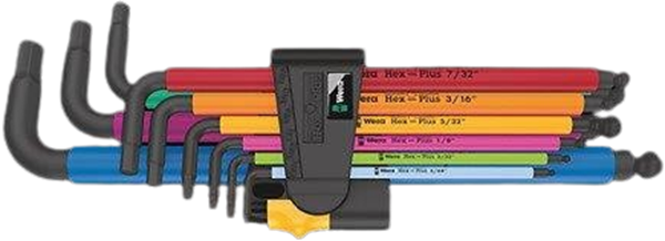 תמונה של סט מפתחות  אלן כדורי אינצ'י צבעוני וורה 