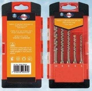 תמונה של סט מקדחים לבטון לפטישון  עם 4 ראשים SDS (ראש צלב) 5 י"ח