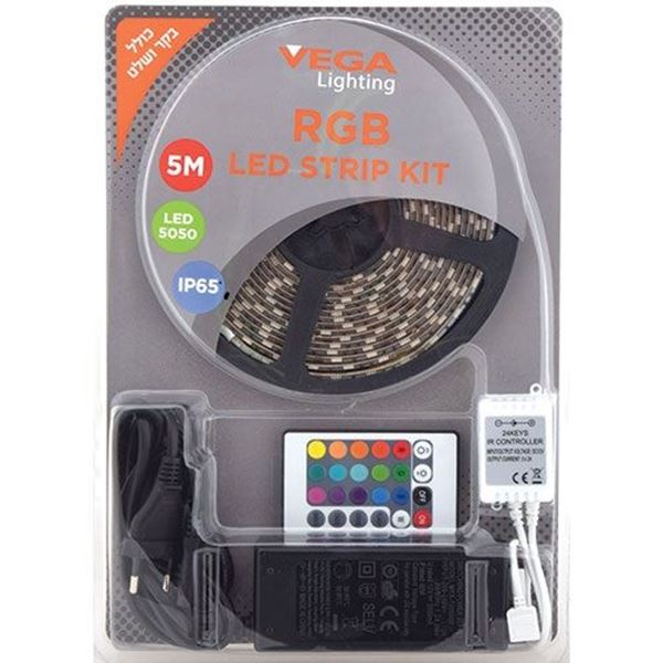 תמונה של גליל 5 מטר, קיט לד RGB 5050  מוגן + בקר ושלט